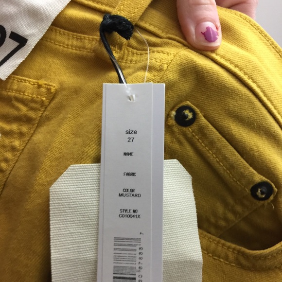 NWT Rag & Bone Mustard Capri Zipper Crop Jeans - Picture 8 of 8